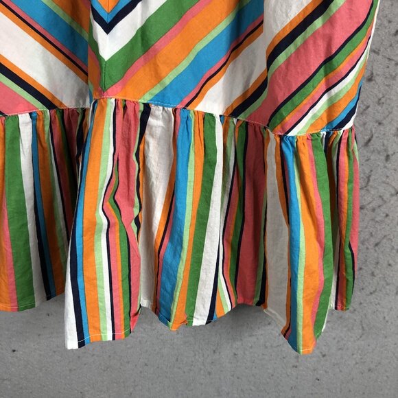 Red Camel Top Womens Large Rainbow Stripes Halter Babydoll Y2K Retro Summer - Picture 9 of 16